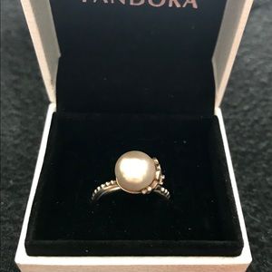 Pandora Pearl Garden Ring Sz 6